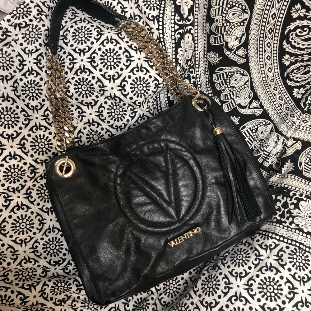 Valentino Verra black leather